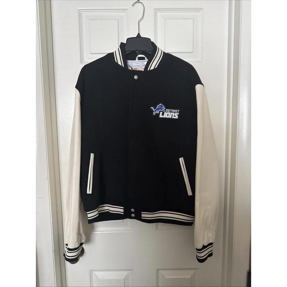 Jeff Hamilton $850 Men’s Medium Detroit Lions Wool & Leather NFL Varsity Jacket